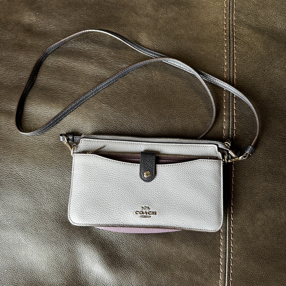 Coach Noa Pop-Up Color Block Periwinkle/Lavender Crossbody Bag